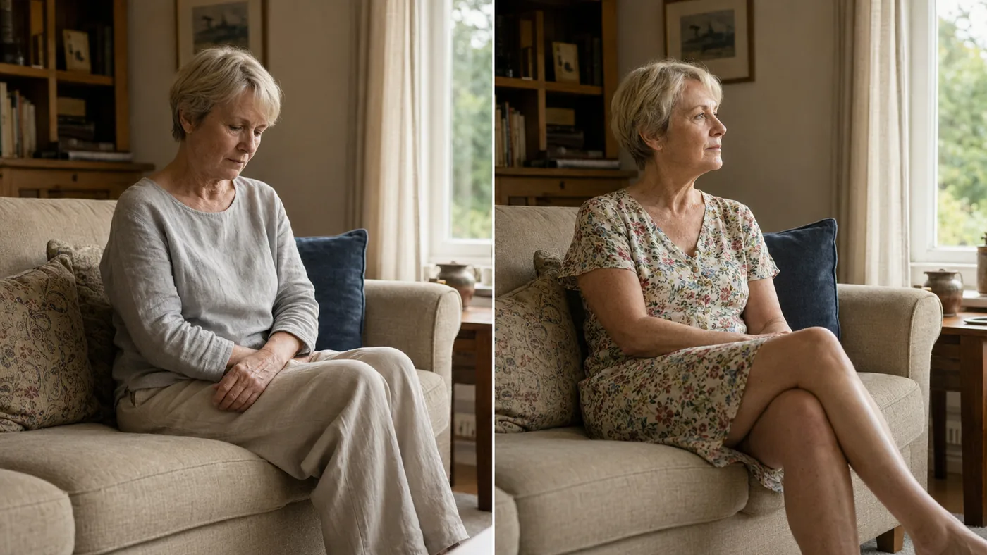 Two women six months apart
